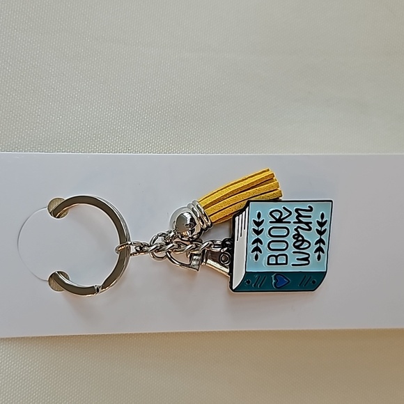 NEW! "Bookworm" w/ Tassel Keychain/Purse 🎒👜 Charm ~ Book Lover Reader Gift 📖 - Picture 4 of 5